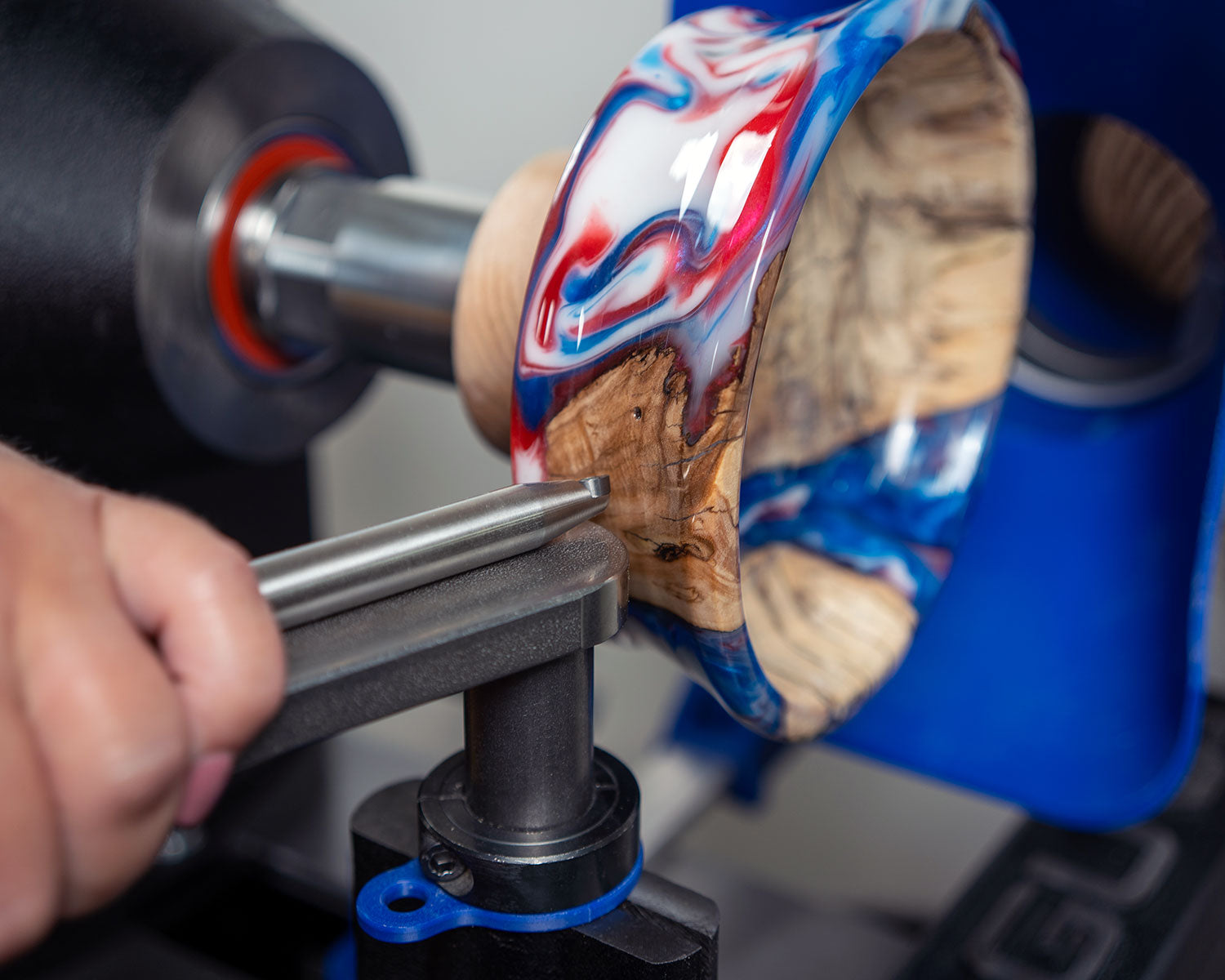Scraper Tool Rest Platform with Post and Clamping Collar for Woodturning Lathe