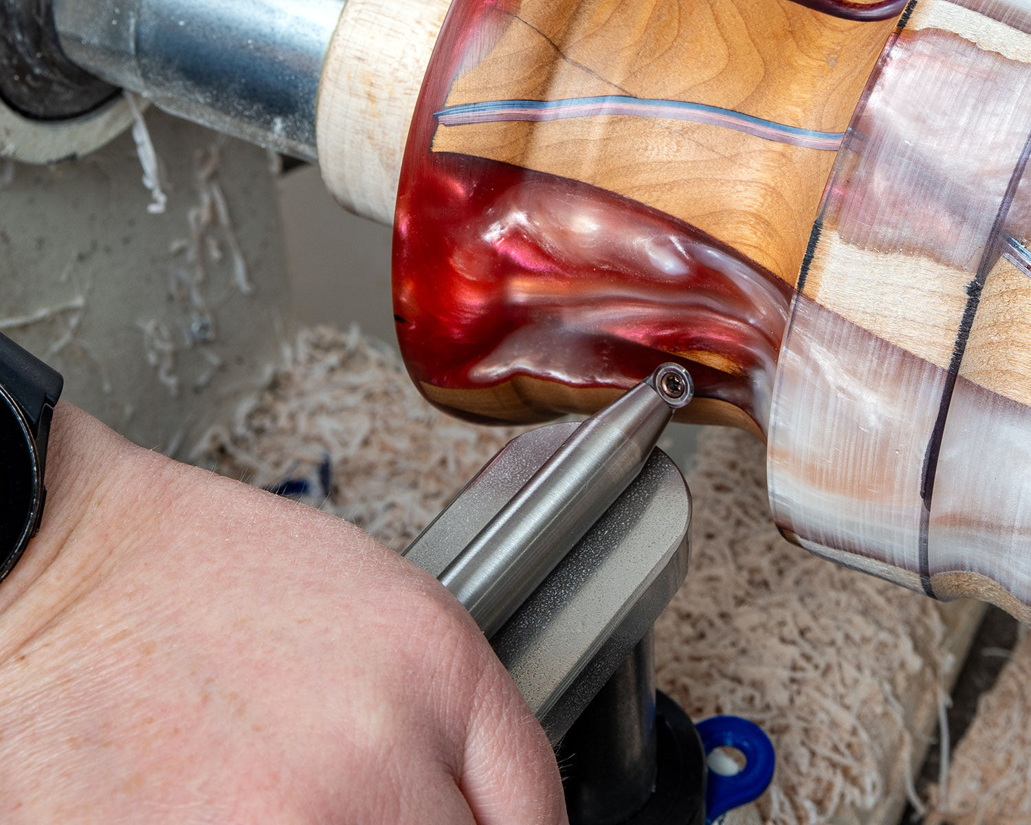 Simple Shear Cutting Finisher MINI for Wood or Acrylic Turning, Unhandled (12" Long SSCF Mini)