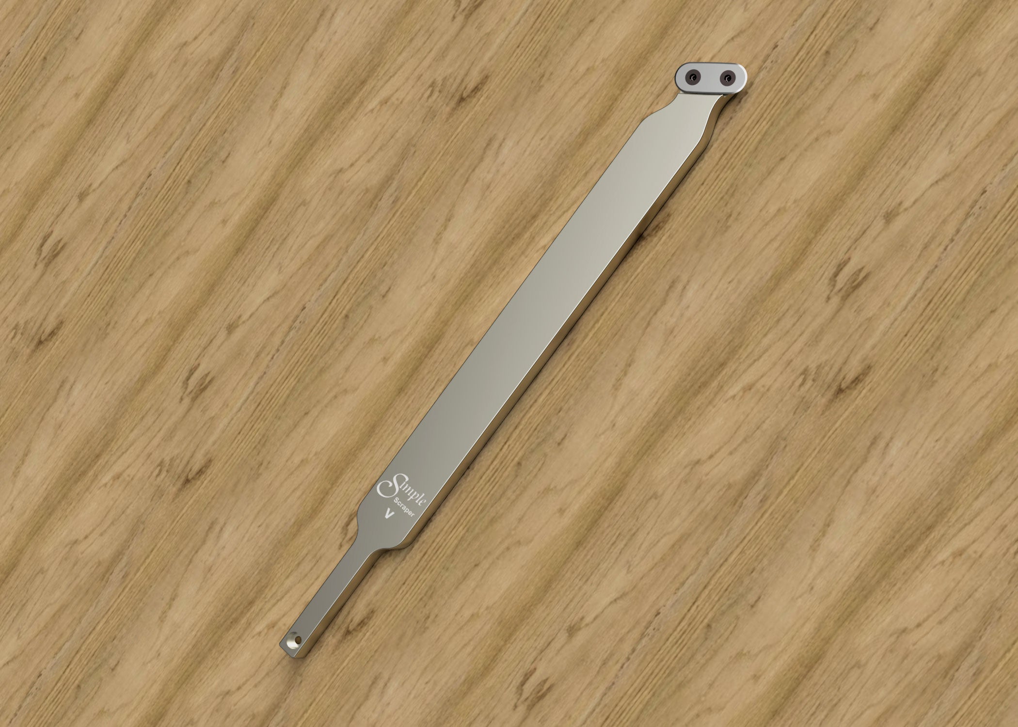 Simple Scraper V - 12" scraper for steep inside walls and bottom finishing