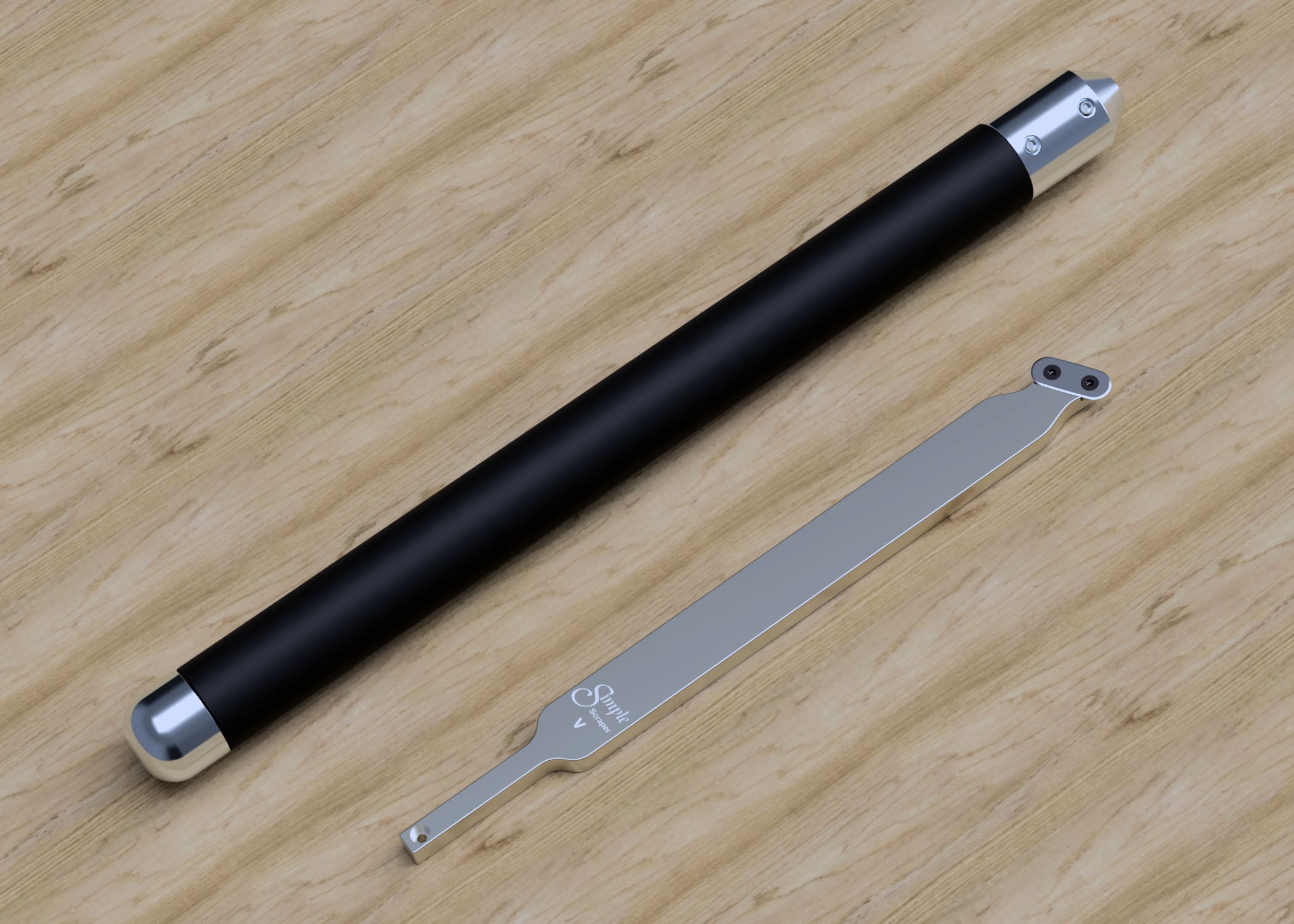 Simple Scraper V - 12" scraper for steep inside walls and bottom finishing