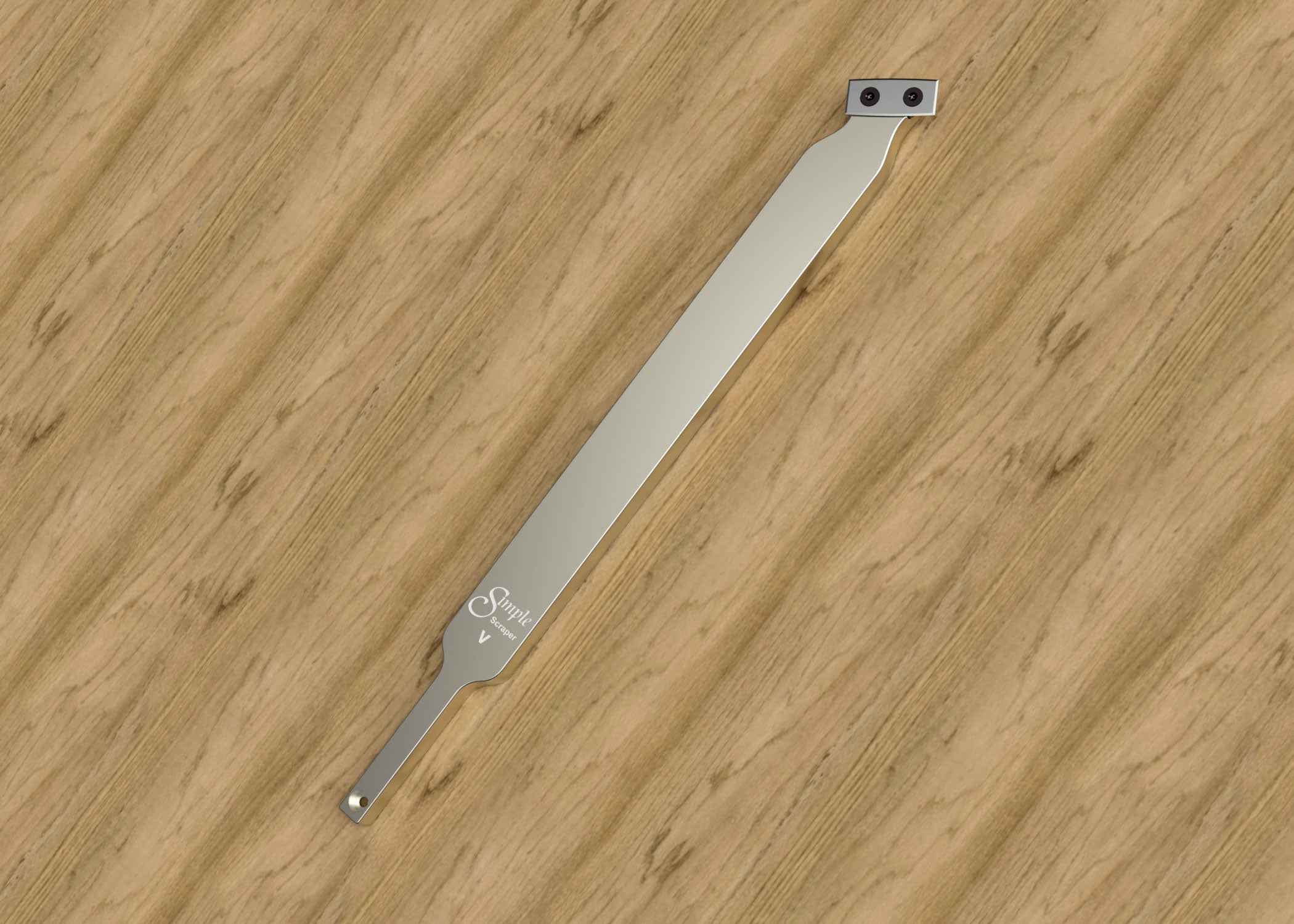 Simple Scraper V - 12" scraper for steep inside walls and bottom finishing