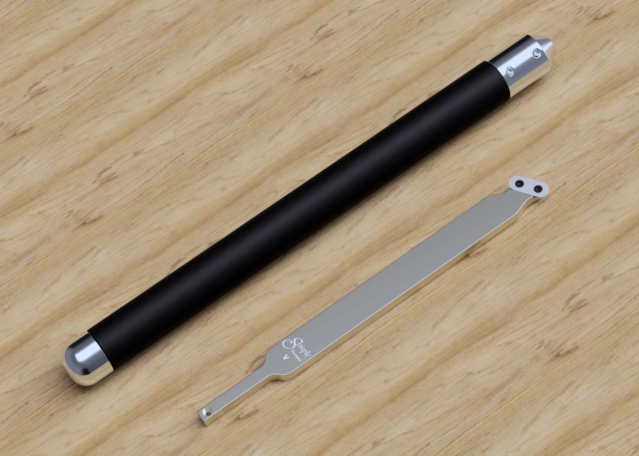 Simple Scraper V - 12" scraper for steep inside walls and bottom finishing